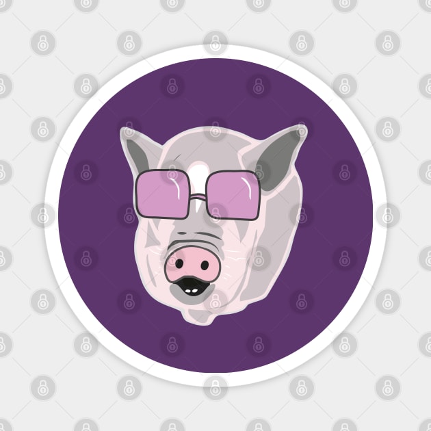 Cool Potbelly Pig Wearing Sunglasses Magnet by FruitflyPie